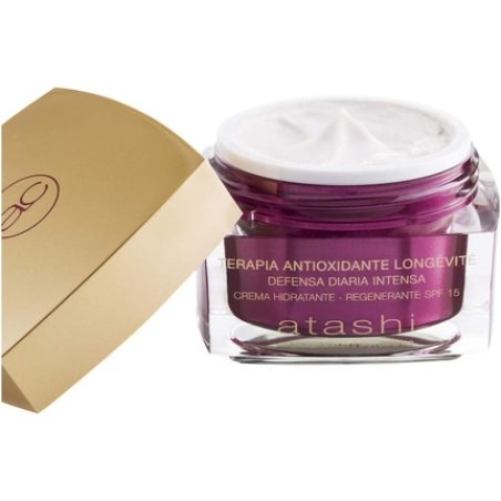 Atashi Antioxidant Regenerating Moisturising Day Cream with SPF 15 Hyaluronic Acid Vitamins C E and CoQ10