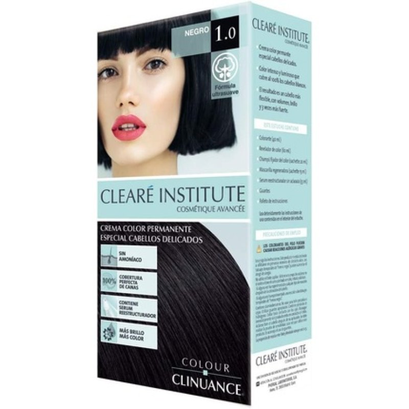 Colour Clinuance 1.0 Black Hair Dye for Sensitive Hair - Permanent Color without Ammonia - More Shine, Intense Color,