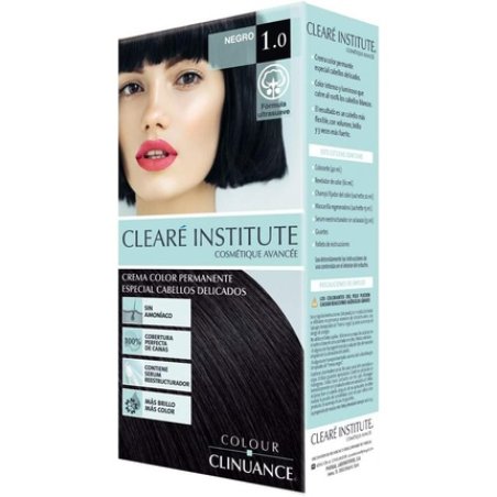 Colour Clinuance 1.0 Black Hair Dye for Sensitive Hair - Permanent Color without Ammonia - More Shine, Intense Color,