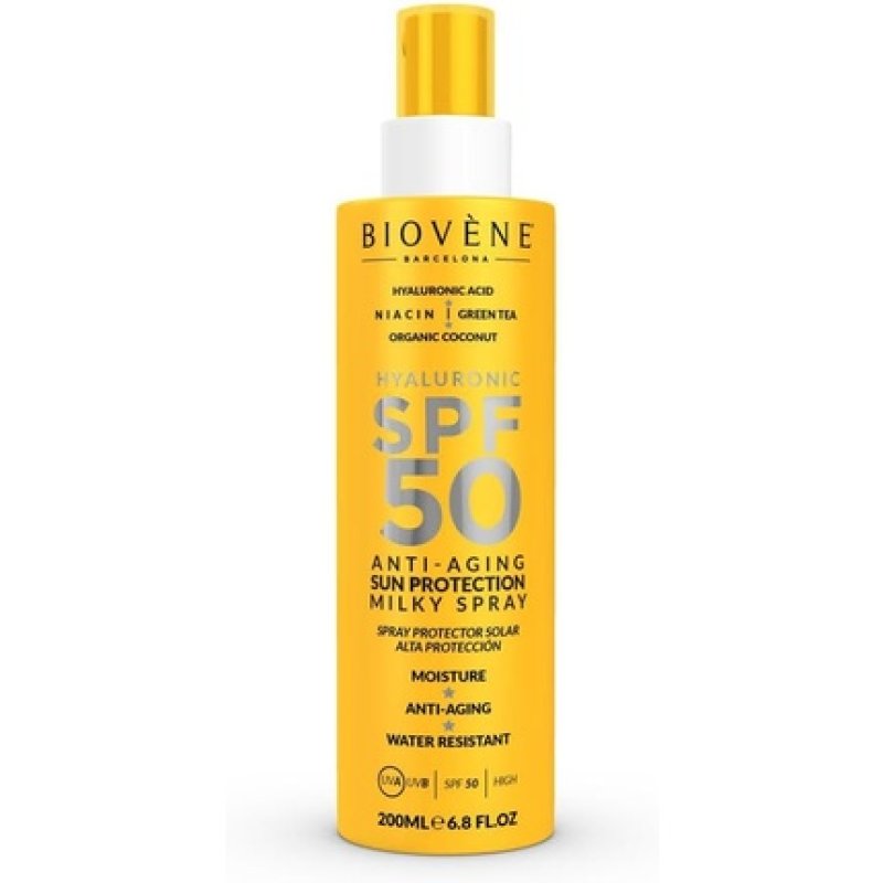 Biovène Barcelona Hyaluronic SPF 50 Anti-Aging Sun Protection Milky Spray High Protection UVA/UVB 200ml