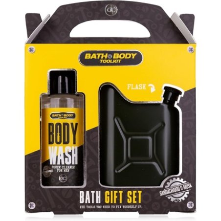 Accentra Bath Body Toolkit Gift Set for Men with Flask in Canister Form - Men's Care Set with 100ml Bath & Shower Gel