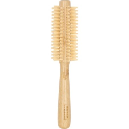 Beter Sustainable Bamboo Wood Round Hair Brush with Nylon Picks 50mm Diameter for Styling and Straightening Hair