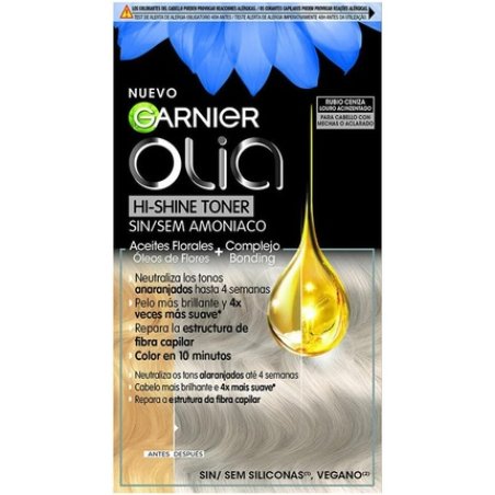 Garnier Olia Hi-Shine Semi-Permanent Colouring Toner Ash Blonde No. 9.1 Ammonia Free - Pack of 3
