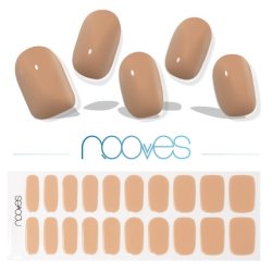 NOOVES NAILS Premium Precured Gel Nail Foils Cru au Soleil Brown Half-Cured Gel Nail Strips Semi-Permanent Gel Stickers