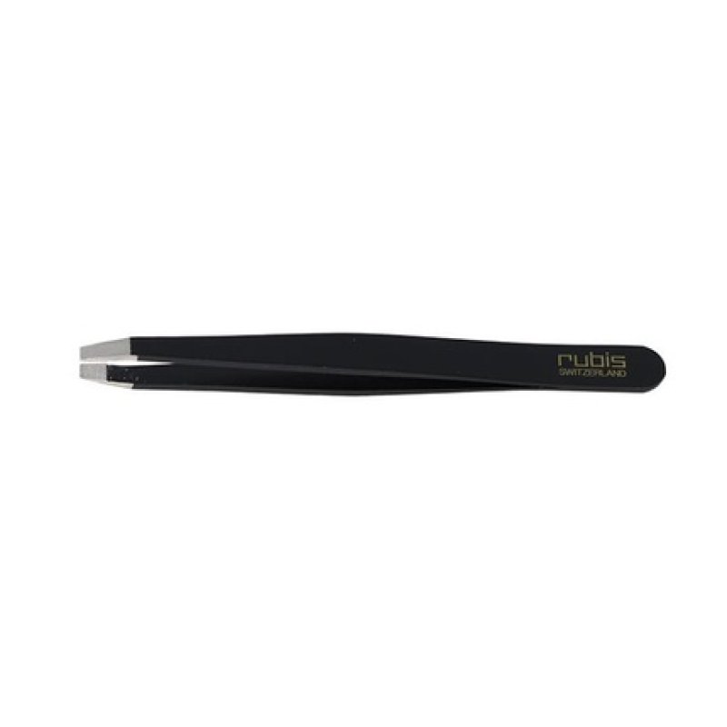 Eurostil 9cm Straight Black Tweezer - 1 Unit