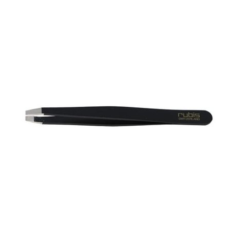 Eurostil 9cm Straight Black Tweezer - 1 Unit