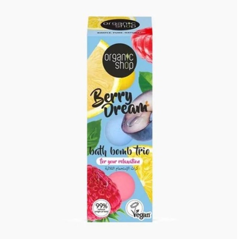 Organic Shop Berry Dream Bath Bomb Pack 1 Unit
