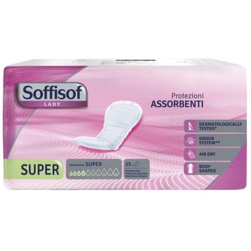 Soffisof Lady Super Absorbency Pads - 1 pack of 15 pads