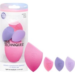 Real Techniques Sunrise To Sunset Miracle Complexion Sponge 3 Minis Kit 4 Piece Set