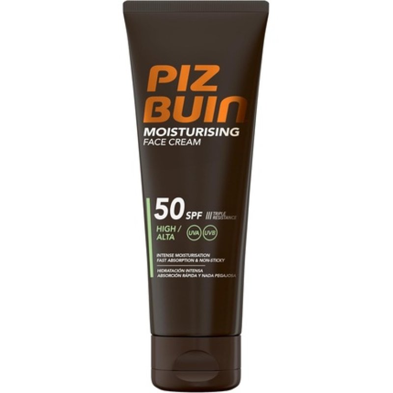 PIZ BUIN Moisturising Face Cream SPF 50 - Intense Moisturisation and Advanced UVA/UVB Protection