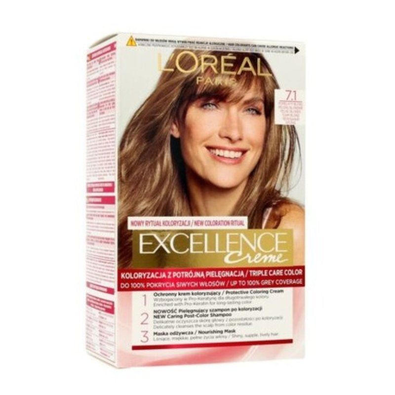 Loreal Excellence Creme Hair Color 7.1 Ash Blonde