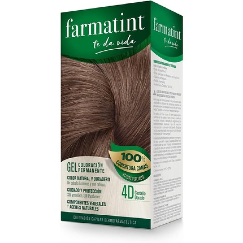 Farmatint 4D Golden Brown Gel Natural and Long Lasting Colour with Plant Components and Natural Oils No Ammonia