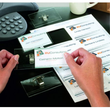 Restposten: AVERY Namensschild mit Kombiklemme, 90 x 54 mm