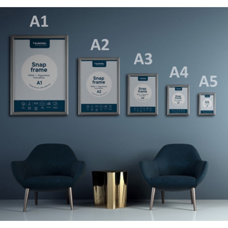 Restposten: EUROPEL Plakatrahmen, DIN A1, 25 mm, silber,
