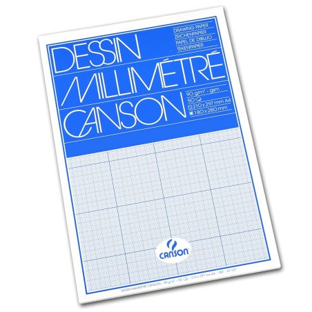 Restposten: CANSON Millimeterpapier-Block, DIN A4, 90 g/qm