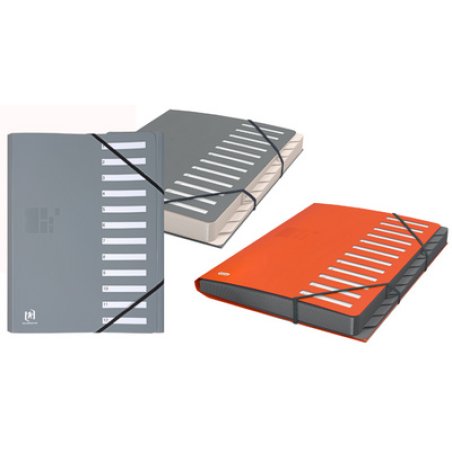 Restposten: Oxford Ordnungsmappe, DIN A4, Fächer 1-12, grau