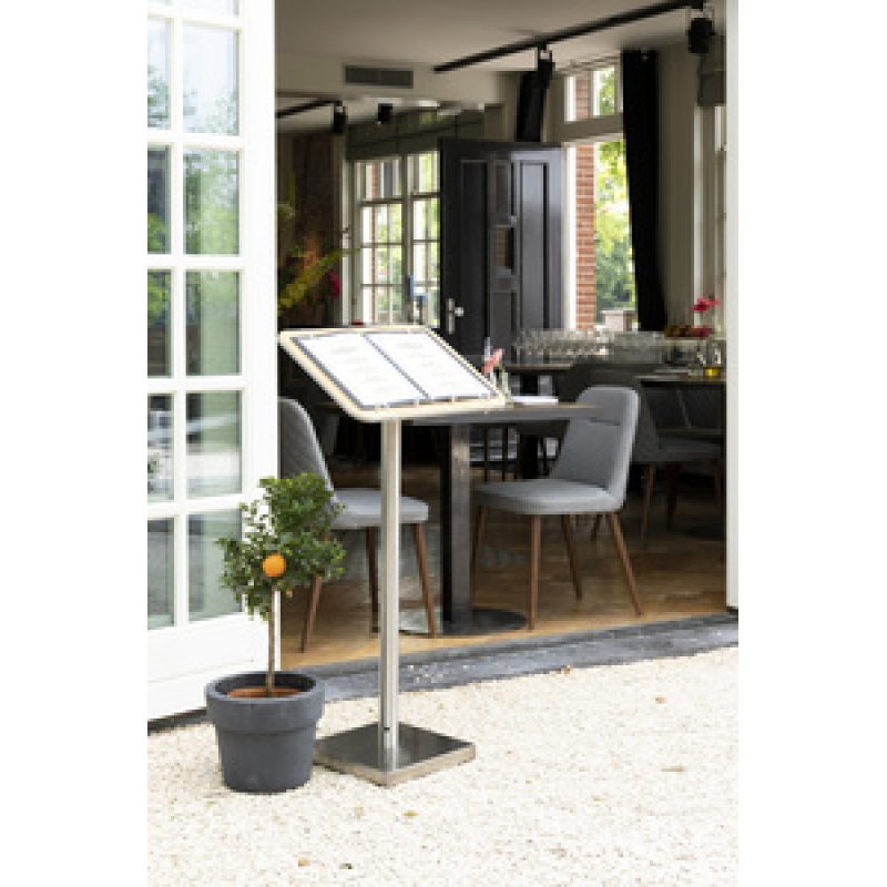 Restposten: Securit Speisekarten-Ständer, Holz Edelstahl,