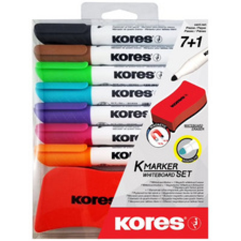 Restposten: Kores Whiteboard-Marker Set, 7 Marker Tafel-