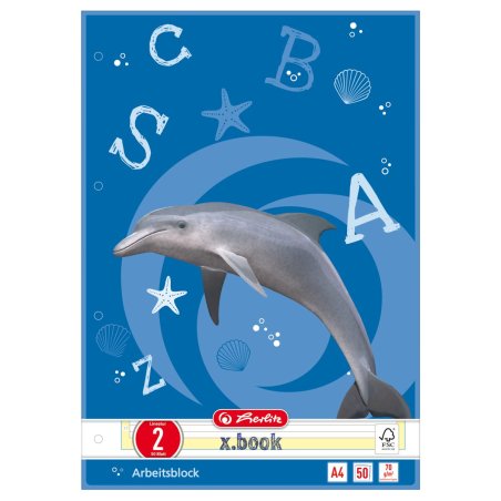 herlitz Arbeitsblock x.book, DIN A4, Lineatur 2