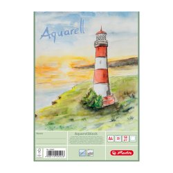 herlitz Bloc de papier aquarelle, 210 x 298 mm, contenu: 20