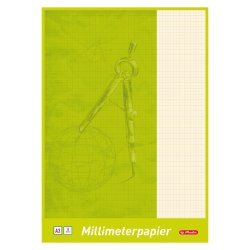 herlitz Bloc de papier millimétré A3, 80 g/m2, 20 feuilles