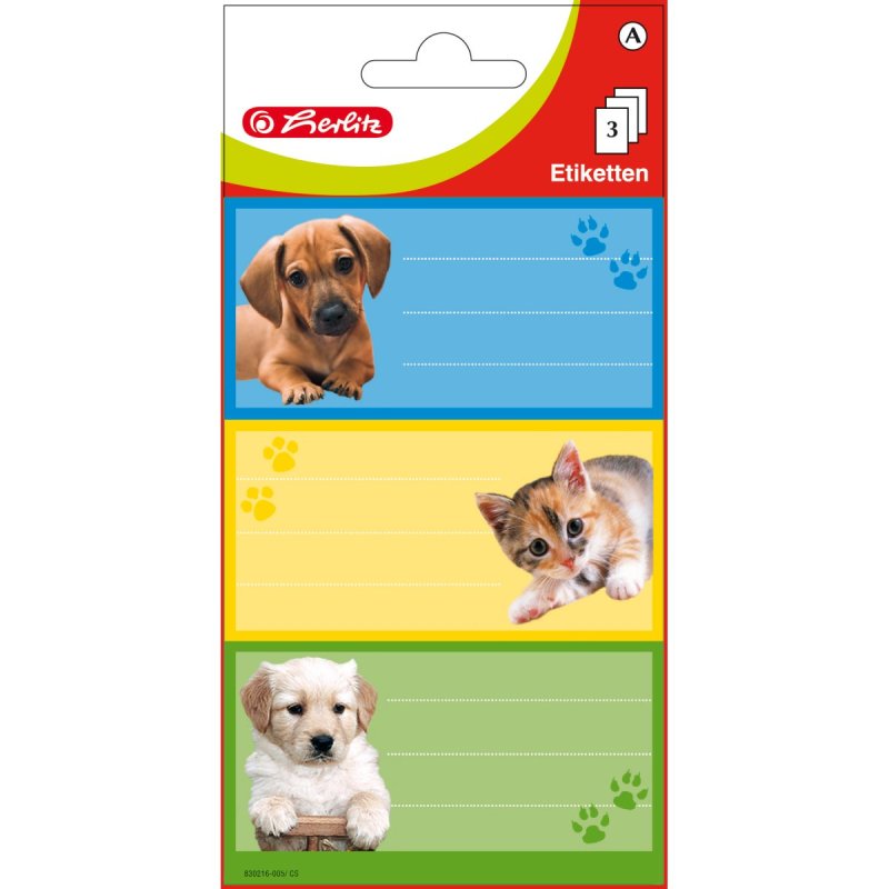 herlitz Etiquette de livres "animaux", 78 x 41 mm