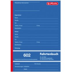 herlitz Formularbuch "Fahrtenbuch 602", A5, 32 Blatt