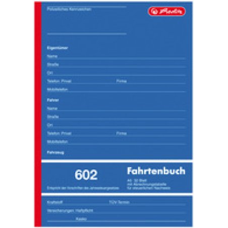 herlitz Formularbuch "Fahrtenbuch 602", A5, 32 Blatt