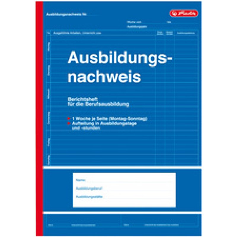 herlitz Formularbuch "Ausbildungsnachweis", DIN A4, 28 Blatt