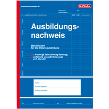 herlitz Formularbuch "Ausbildungsnachweis", DIN A4, 28 Blatt