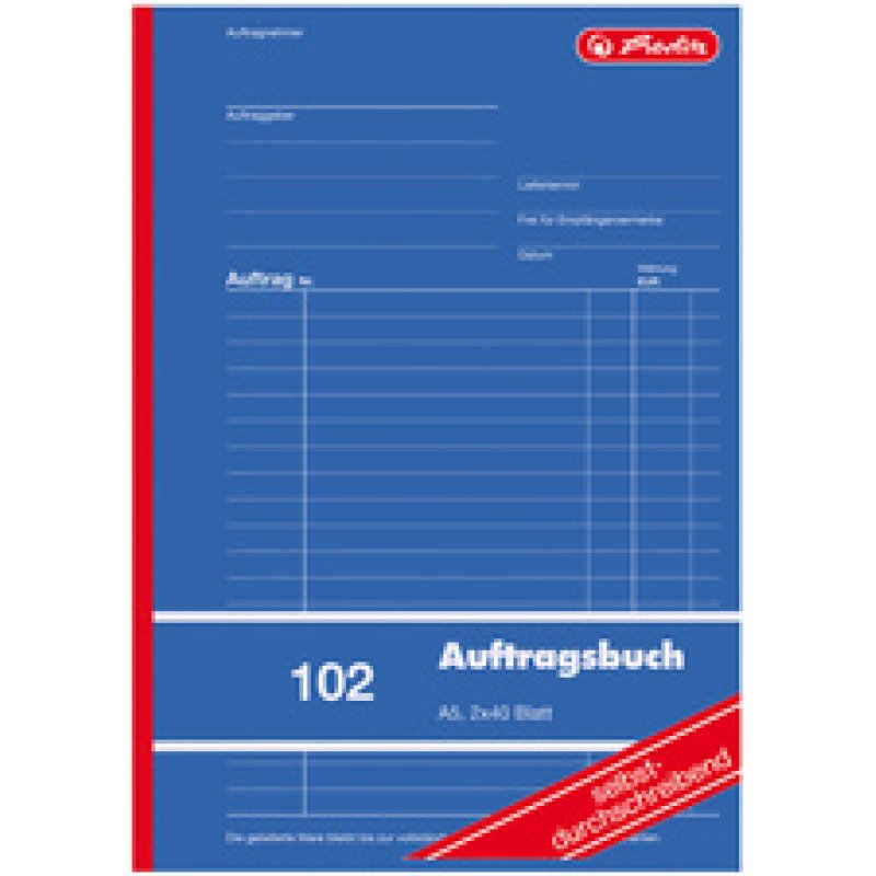 herlitz Formularbuch "Auftrag 102", DIN A5, 2 x 40 Blatt