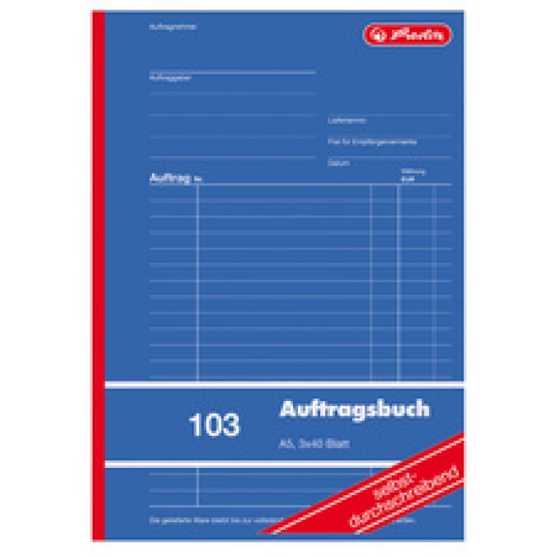 herlitz Formularbuch "Auftrag 103", DIN A5, 3 x 40 Blatt