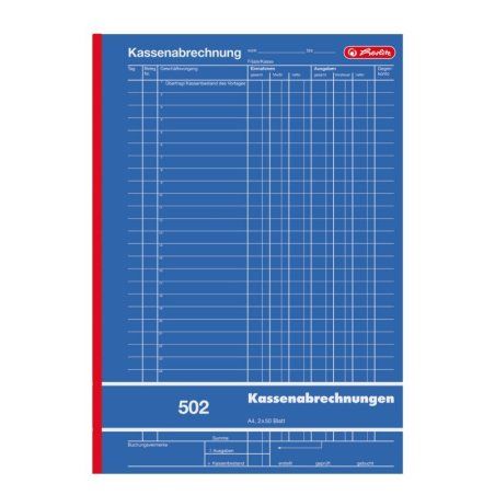 herlitz Formularbuch "Kassenabrechnung 502", DIN A4