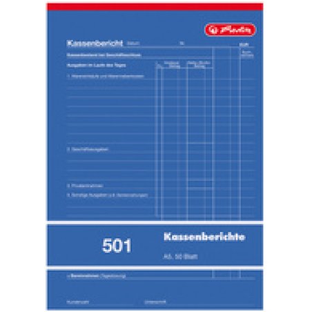 herlitz Formularbuch "Kassenbericht 501" DIN A5, 50 Blatt