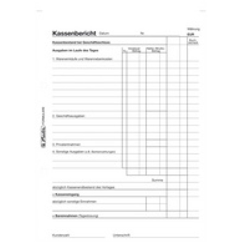 herlitz Formularbuch "Kassenbericht 501" DIN A5, 50 Blatt
