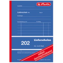 herlitz Formularbuch "Lieferschein 202", A6, 2 x 40 Blatt