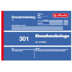 herlitz Formularbuch "Einnahmebeleg 301", DIN A6, 50 Blatt