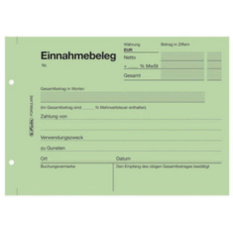 herlitz Formularbuch "Einnahmebeleg 301", DIN A6, 50 Blatt