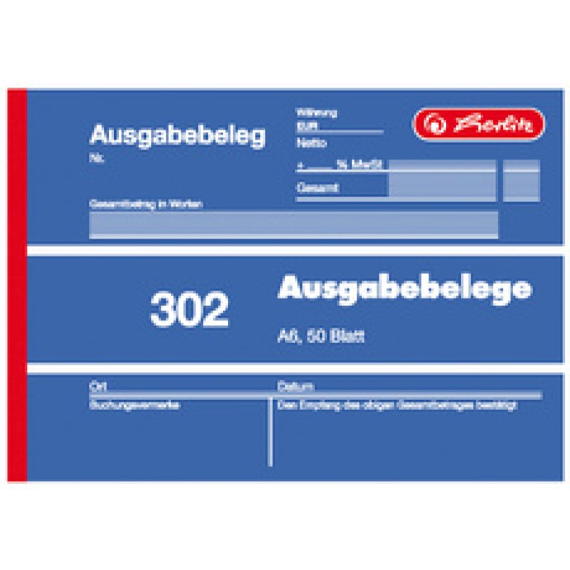 herlitz Formularbuch "Ausgabebeleg 302", DIN A6, 50 Blatt