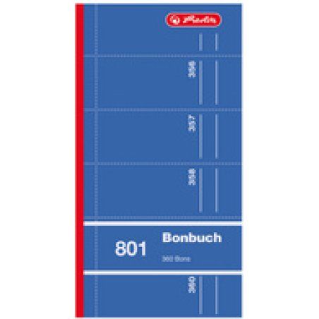 herlitz Formularbuch "Bonbuch 801", 90 x 198 mm, sortiert