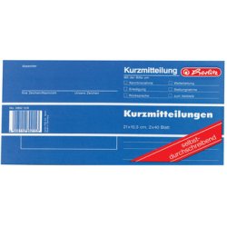 herlitz Formularbuch "Kurzmitteilung", 1/3 A4 quer