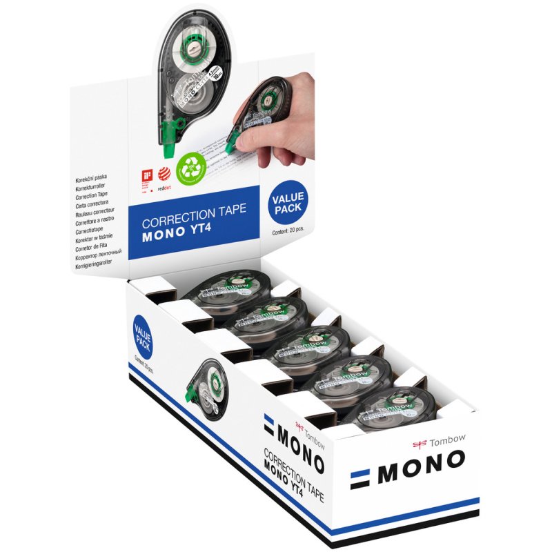 Tombow MONO YT4 20pcs film/bande correcteur 10 m Blanc 20 pièce(s)
