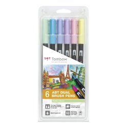 Tombow ABT-6P-2 felt pen Fine Blue, Mint, Pink, Purple, Yellow 6 pc(s)