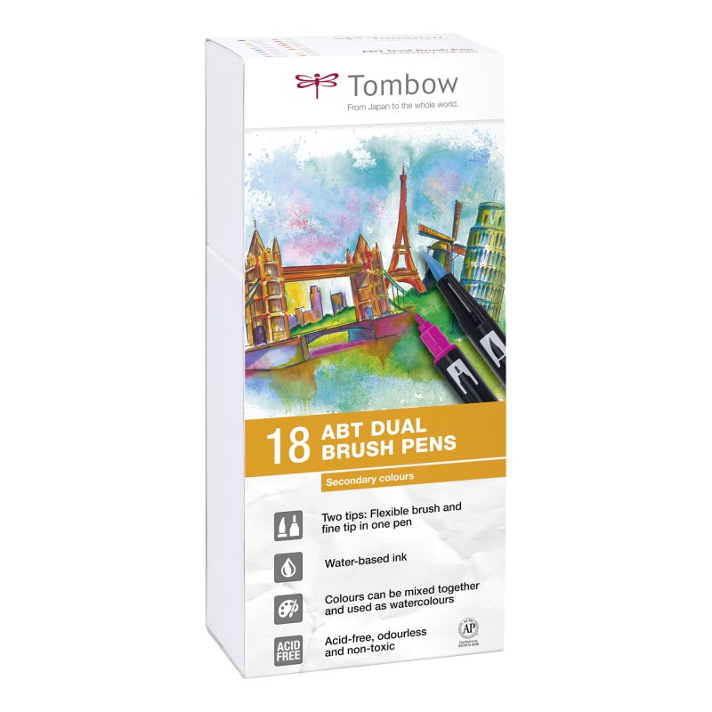 TOMBOW Feutre double pointe "ABT DUAL BRUSH PEN", couleurs