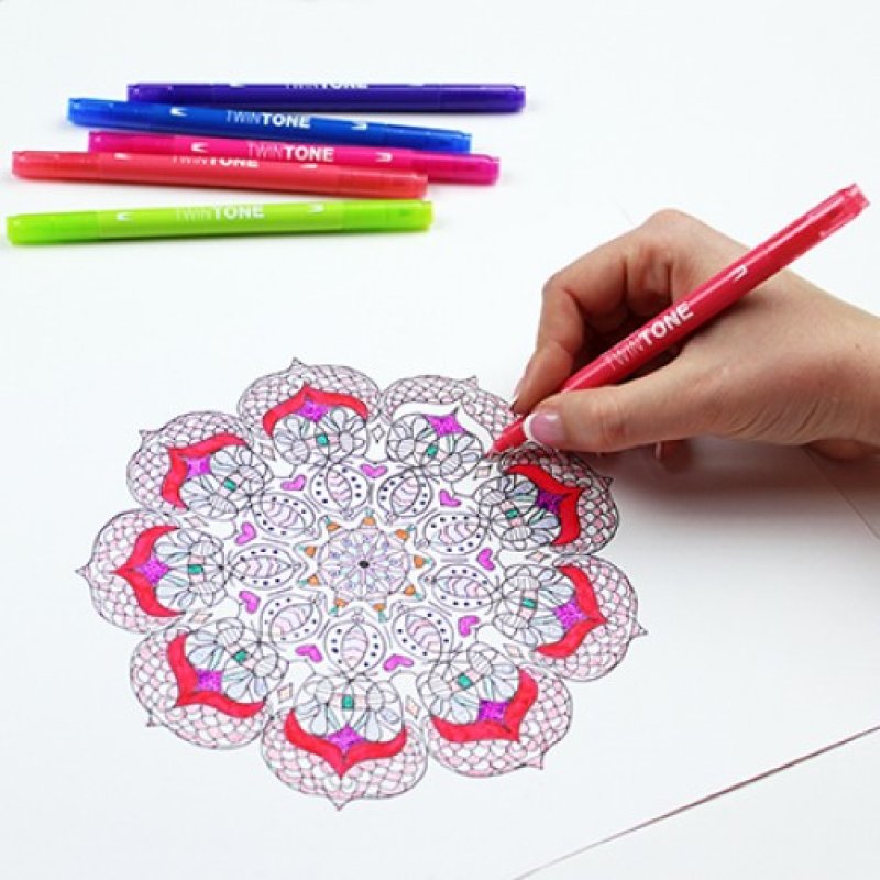 Tombow WS-PK-12P-1 marker 12 pc(s) Fine/Bullet tip Black, Blue, Brown, Cyan, Green, Orange, Pink, Red, Violet