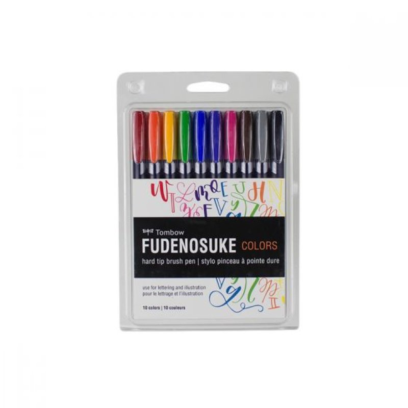 Tombow Stylo de calligraphie Fudenosuke, dureté 1, set de 10