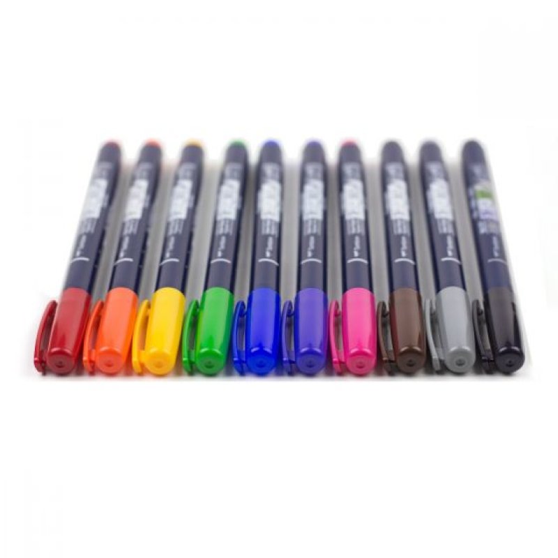 Tombow Stylo de calligraphie Fudenosuke, dureté 1, set de 10