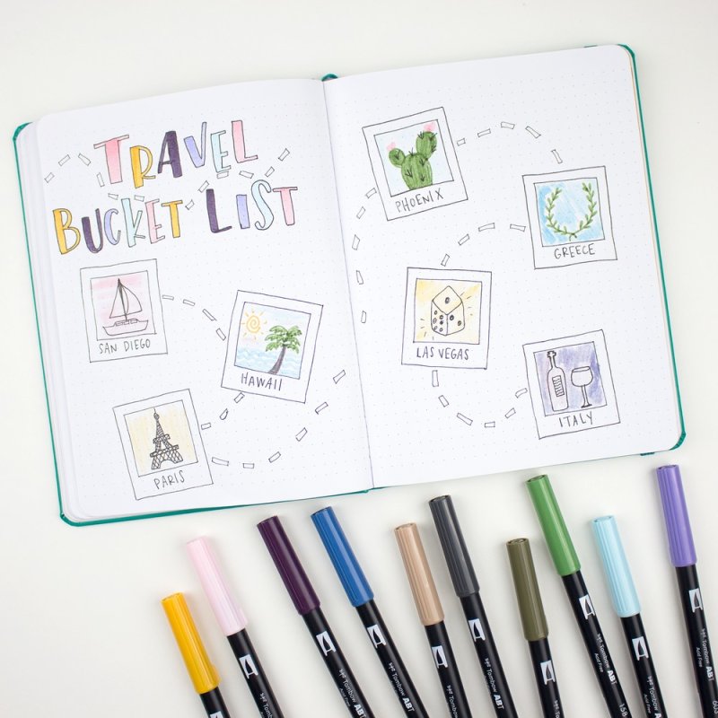 Tombow ABT-6P-4 stylo-feutre Fin/extra-large Multicolore 6 pièce(s)