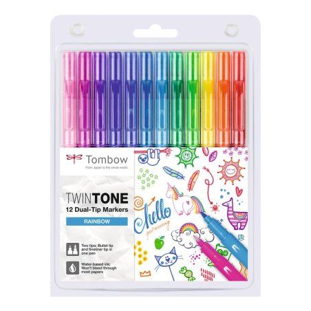 Tombow TwinTone marqueur 12 pièce(s) Pointe fine/ogive Multicolore