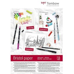 Tombow Bloc de papier dessin "Bristol", A5, uni, 250 g/m2